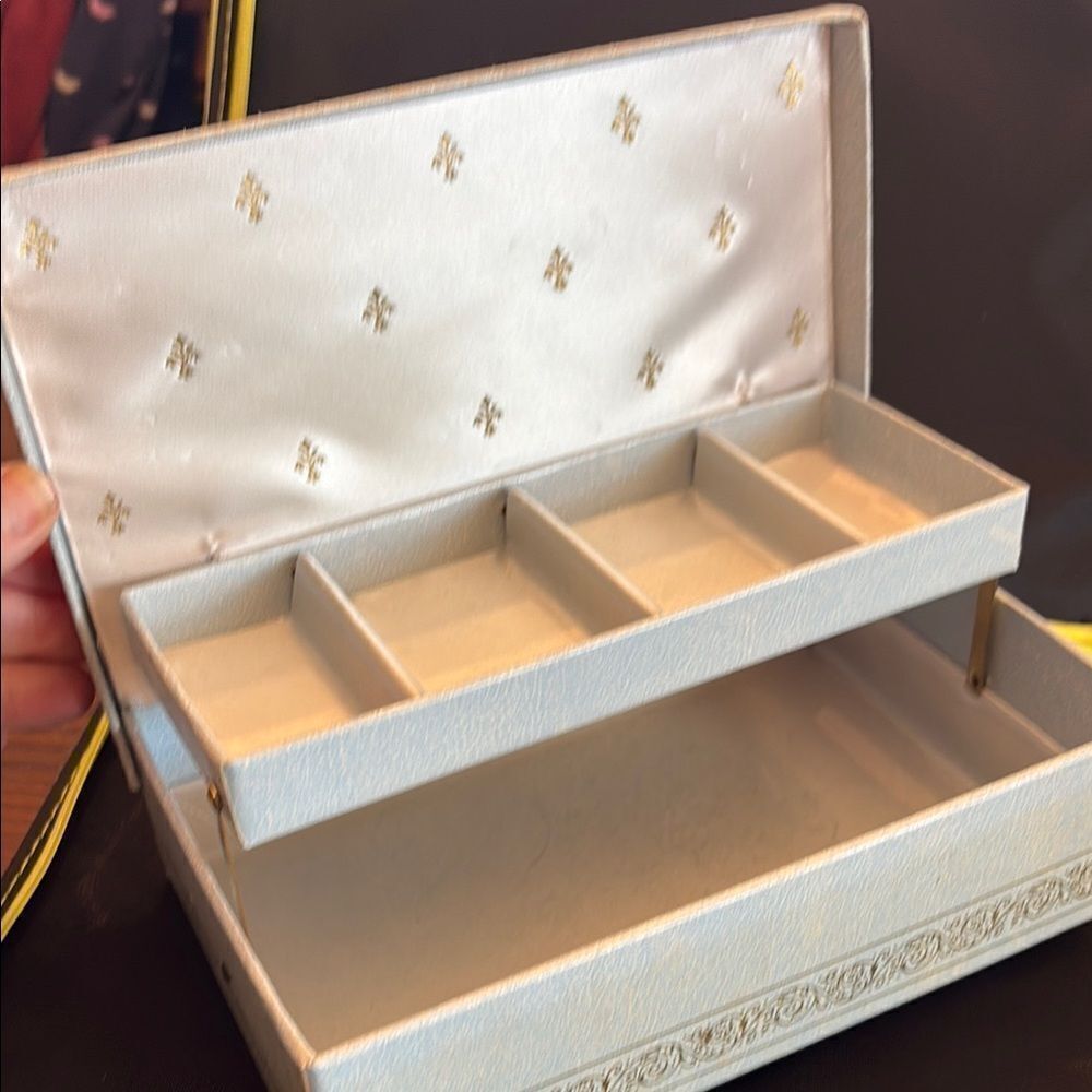 Vintage Lady Buxton’s Jewelry Box with Gold Patterns